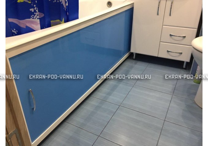 Раздвижной экран EUROPLEX Комфорт голубой – купить по цене 6750 руб. в интернет-магазине в городе Тула картинка 1