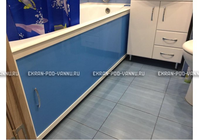 Раздвижной экран EUROPLEX Комфорт голубой – купить по цене 6750 руб. в интернет-магазине в городе Тула картинка 3