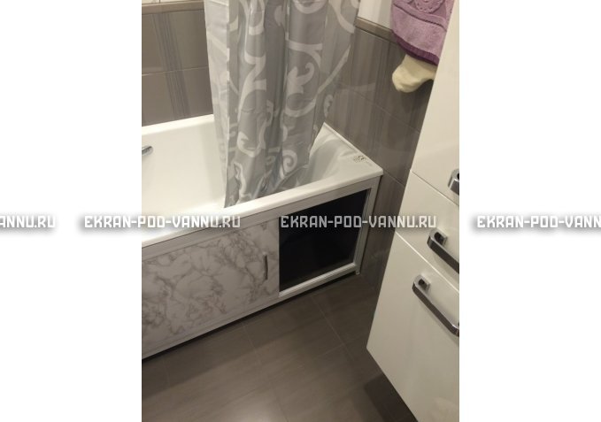 Раздвижной экран EUROPLEX Комфорт серый мрамор – купить по цене 6250 руб. в интернет-магазине в городе Тула картинка 4
