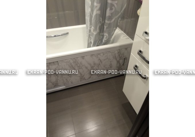 Раздвижной экран EUROPLEX Комфорт серый мрамор – купить по цене 6250 руб. в интернет-магазине в городе Тула картинка 3