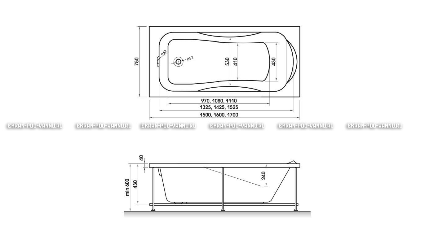 Акриловая ванна Relisan Elvira 150x75 – купить по цене 15260 руб. в интернет-магазине в городе Тула картинка 10
