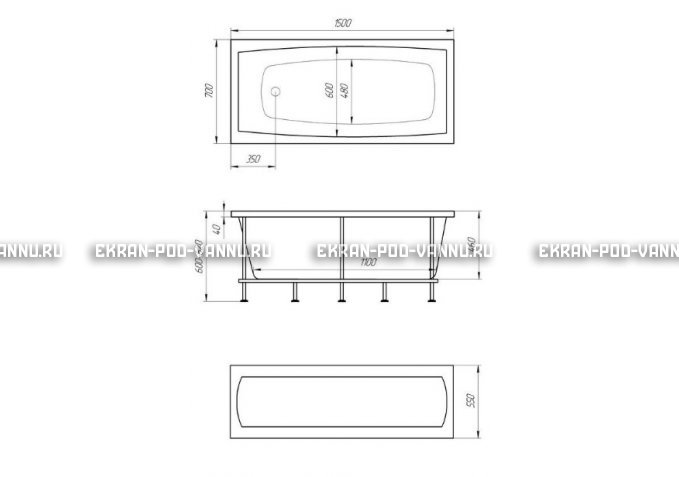Акриловая ванна 1MarKa Melora 150x70 – купить по цене 12300 руб. в интернет-магазине в городе Тула картинка 4