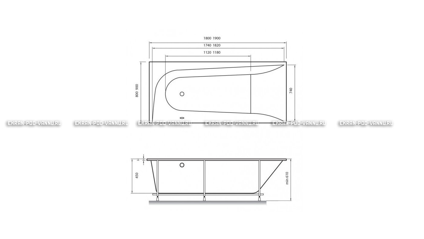 Акриловая ванна Vayer Boomerang 180x80 – купить по цене 43210 руб. в интернет-магазине в городе Тула картинка 15