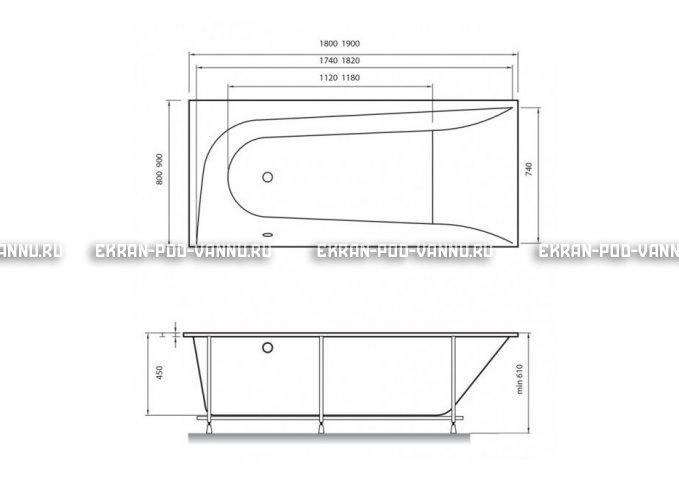 Акриловая ванна Vayer Boomerang 180x80 – купить по цене 43210 руб. в интернет-магазине в городе Тула картинка 4